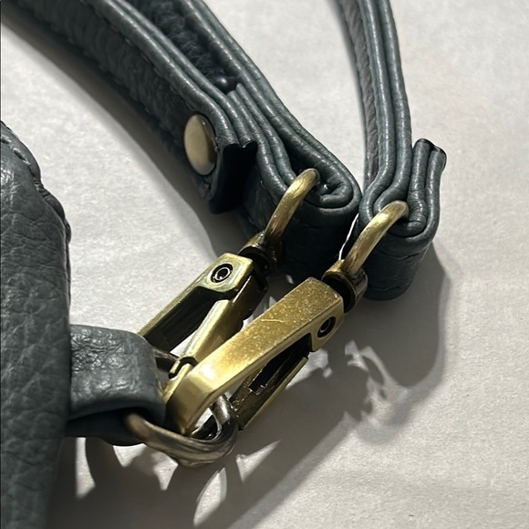 Gray Crossbody Bag with Tassel Detail and Adjustable Strap - Picture 9 of 11